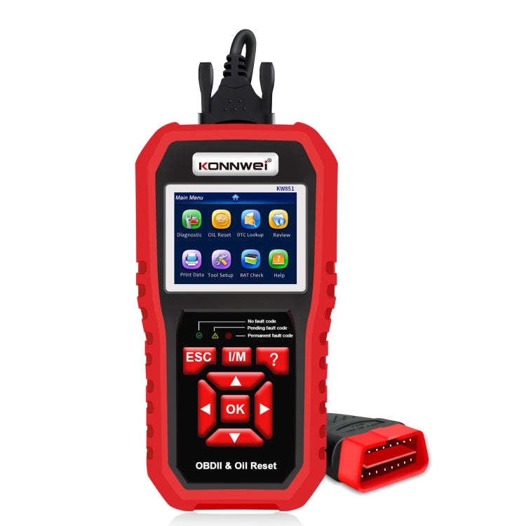 KONNWEI KW851 2 in 1 Car OBDll Scanner Diagnostic Tool Oil Service Light Reset(Black)