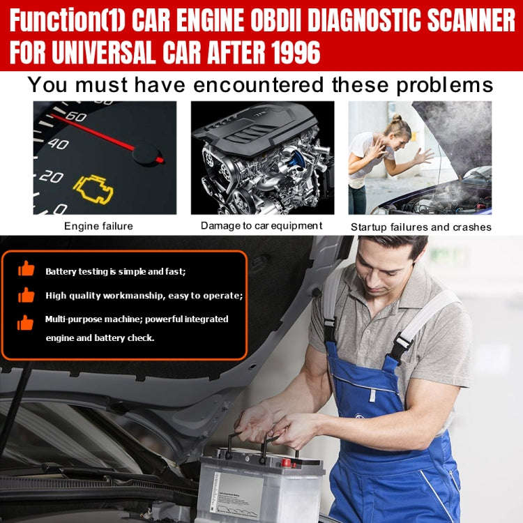 KONNWEI KW851 2 in 1 Car OBDll Scanner Diagnostic Tool Oil Service Light Reset(Black)
