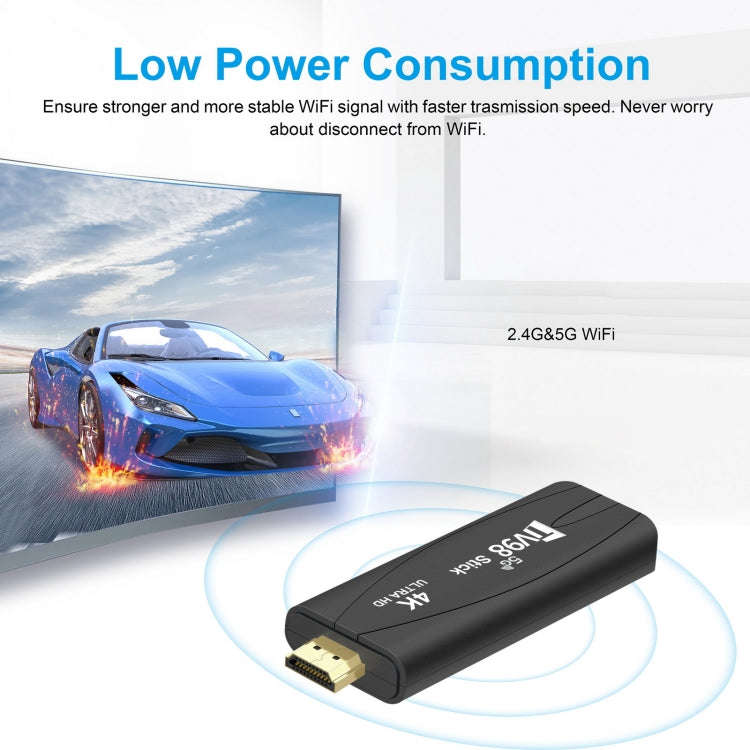 TV98 Rockchip 3228A Quad Core 4K HD Bluetooth Android TV Stick, RAM:2GB+16GB(US Plug)