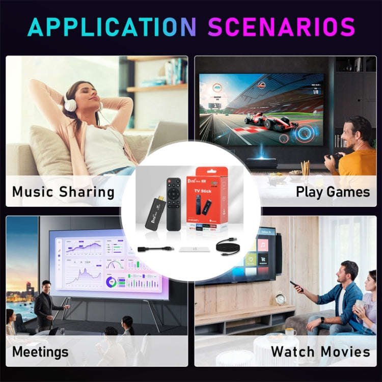 TV98 Rockchip 3228A Quad Core 4K HD Bluetooth Android TV Stick, RAM:4GB+32GB(EU Plug)