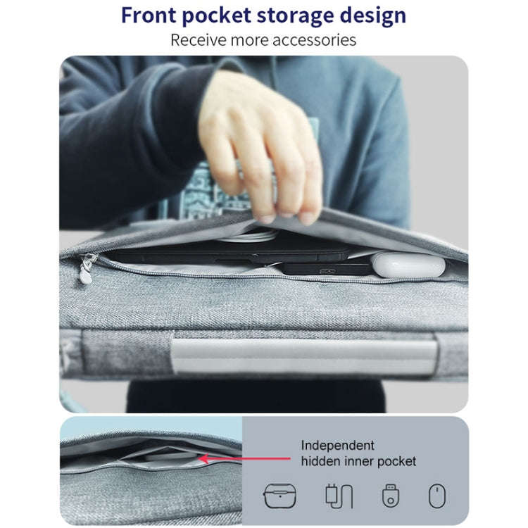 ZGA BG-01 Waterproof Laptop Handbag, Size:14 inch(Grey)