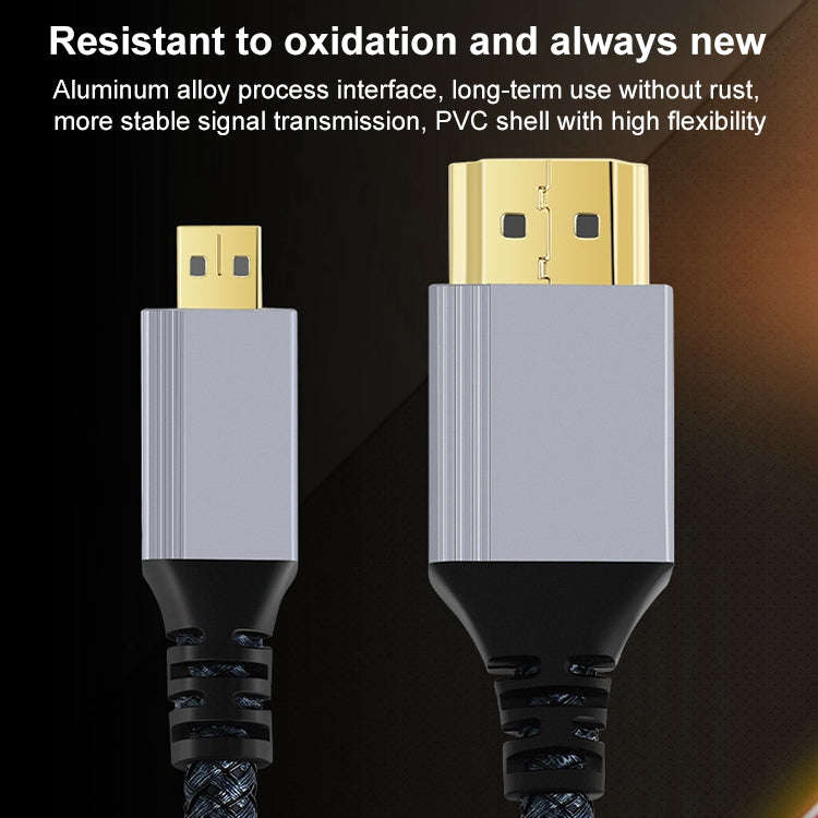 HDTV to Micro HDTV 4K 120Hz Computer Digital Camera HD Video Adapter Cable, Length:2m
