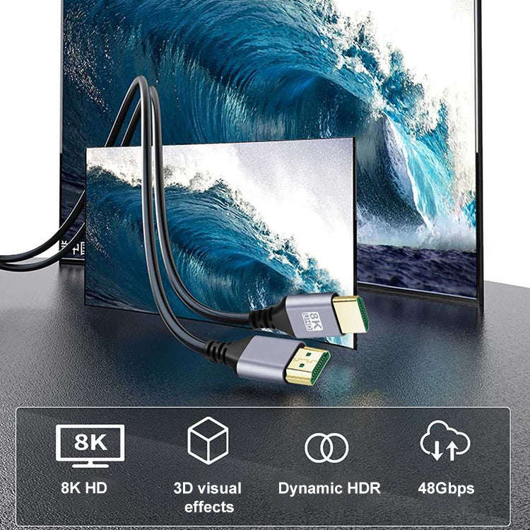 HDMI Male to HDMI Male Dual Elbow HD Audio Video Adapter Cable, Length:0.5m(Dual Down Bend)