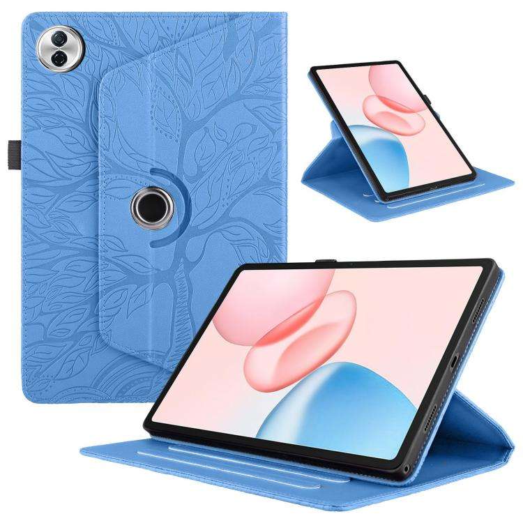For Honor Pad 10 Tree Life Embossed Rotation Leather Tablet Case(Blue)
