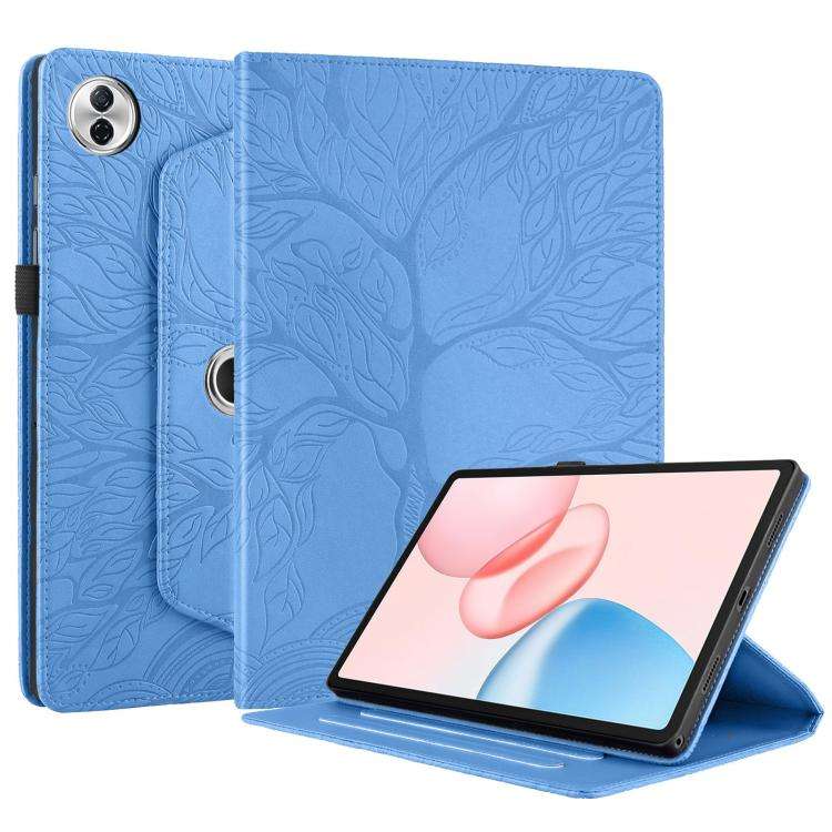 For Honor Pad 10 Tree Life Embossed Rotation Leather Tablet Case(Blue)
