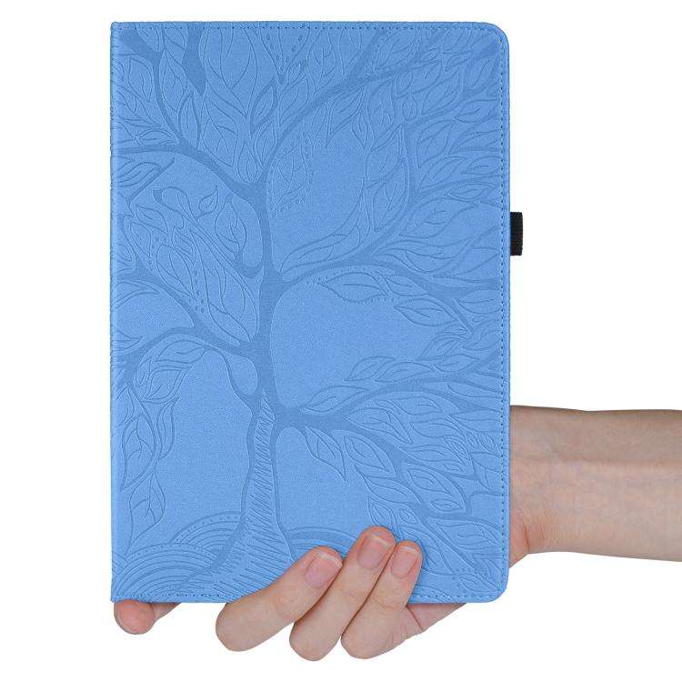 For Honor Pad 10 Tree Life Embossed Rotation Leather Tablet Case(Blue)