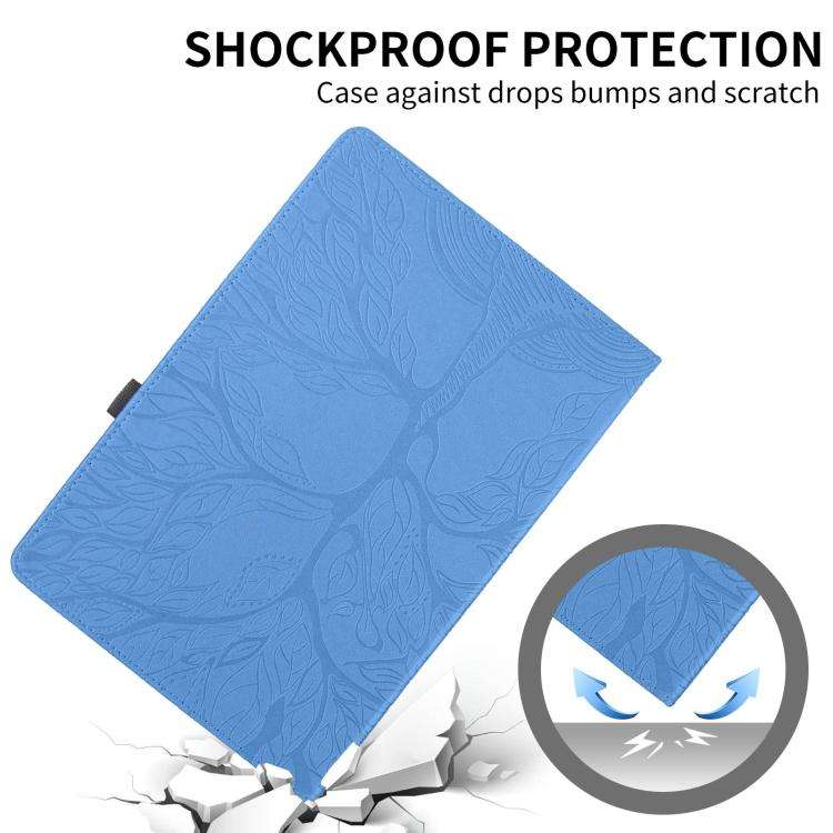 For Honor Pad 10 Tree Life Embossed Rotation Leather Tablet Case(Blue)