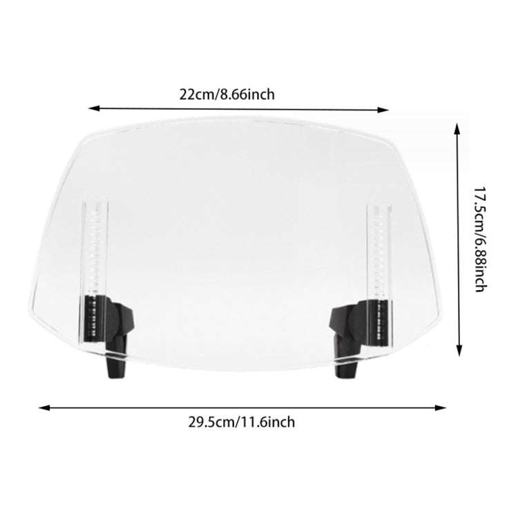 For Kawasaki / Honda / BMW / Yamaha Motorcycle Adjustable Windshield(Transparent)