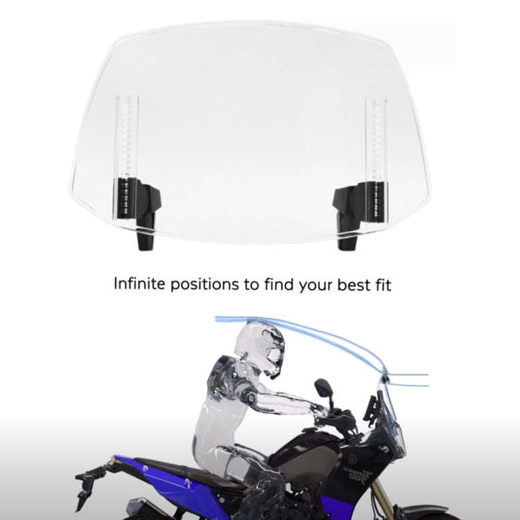 For Kawasaki / Honda / BMW / Yamaha Motorcycle Adjustable Windshield(Transparent)
