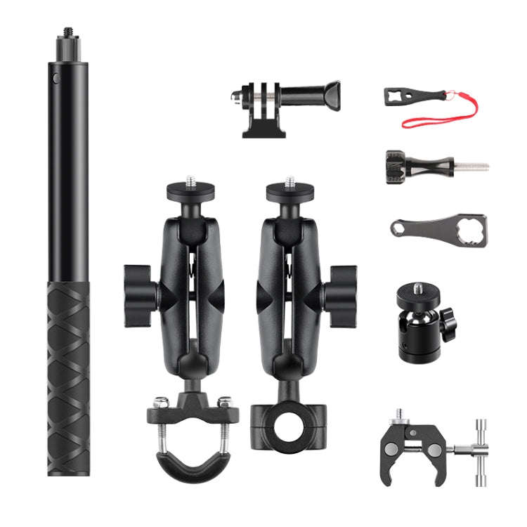 Motorcycle Clamps Handlebar Fixed Mount 9 in 1 Dual-Link Crabs Selfie Stick Kit