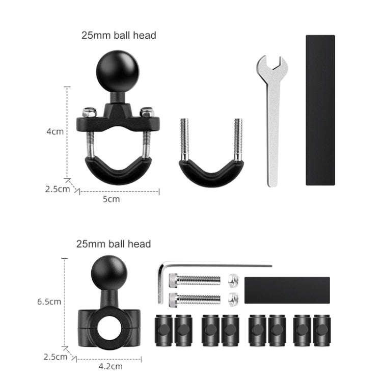Motorcycle Clamps Handlebar Fixed Mount 9 in 1 Wrench O-Type Mount Crabs No Stick