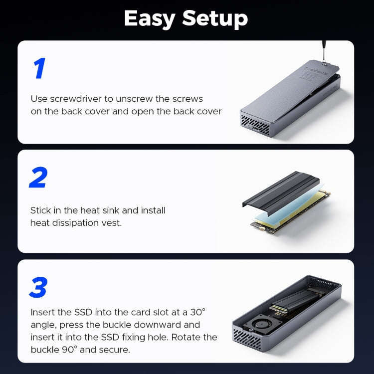 ORICO CNM2-U4 40Gbps USB4 M.2 NVMe SSD Enclosure(Grey)