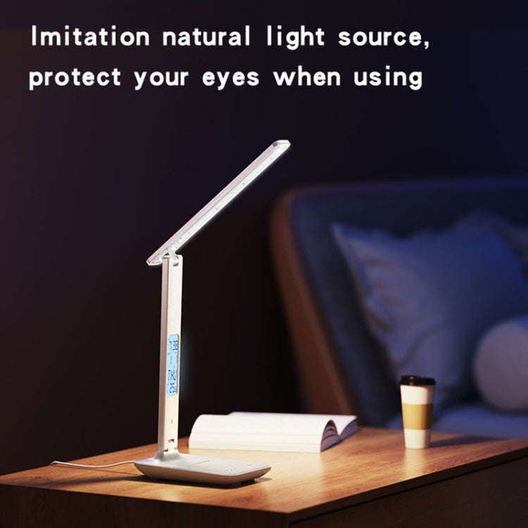 Yesido DS20 Multifunctional LED Desk Lamp Supports 10W Wireless Charging, EU Plug(White)