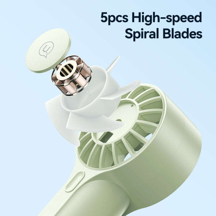 USAMS ZB288 Portable Type-C Rechargeable High Speed Handheld Mini Fan(Green)