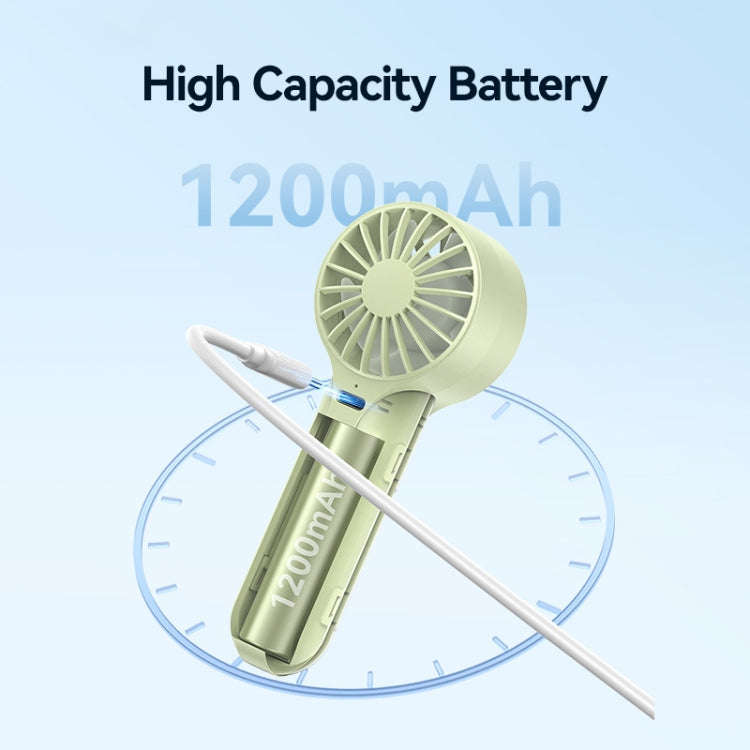 USAMS ZB288 Portable Type-C Rechargeable High Speed Handheld Mini Fan(Green)