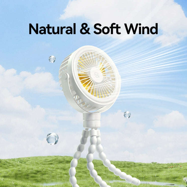 USAMS ZB289 Stroller Fan Type-C Portable Octopus Mini Fan(White)
