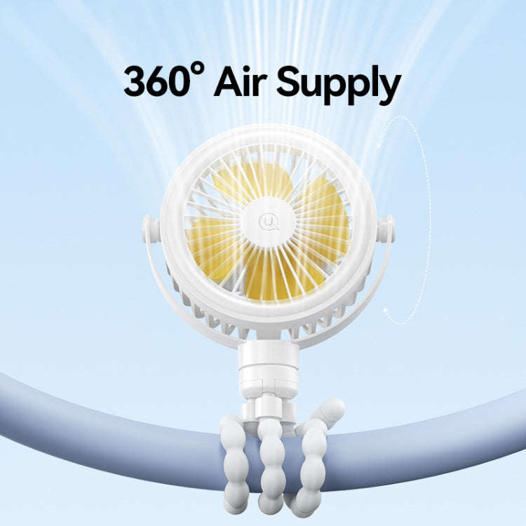 USAMS ZB289 Stroller Fan Type-C Portable Octopus Mini Fan(White)