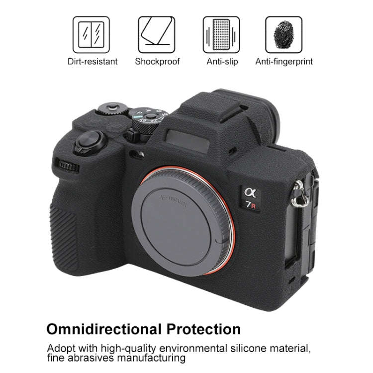 For Sony ILCE7RM5 / A7R5 Litchi Texture Soft Silicone Protective Case(Black)