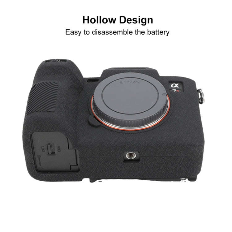For Sony ILCE7RM5 / A7R5 Litchi Texture Soft Silicone Protective Case(Black)