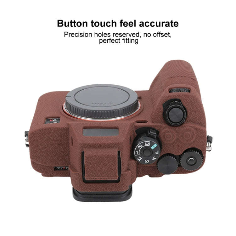 For Sony ILCE7RM5 / A7R5 Litchi Texture Soft Silicone Protective Case(Coffee)