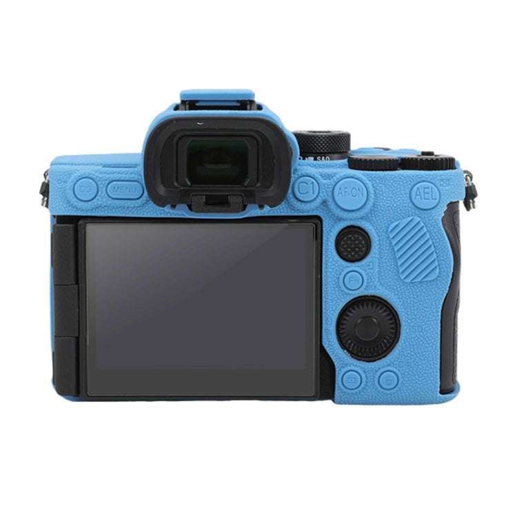For Sony ILCE7RM5 / A7R5 Litchi Texture Soft Silicone Protective Case(Blue)