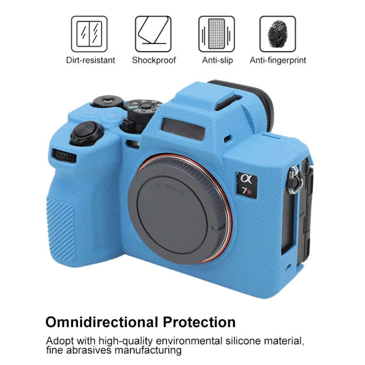 For Sony ILCE7RM5 / A7R5 Litchi Texture Soft Silicone Protective Case(Blue)