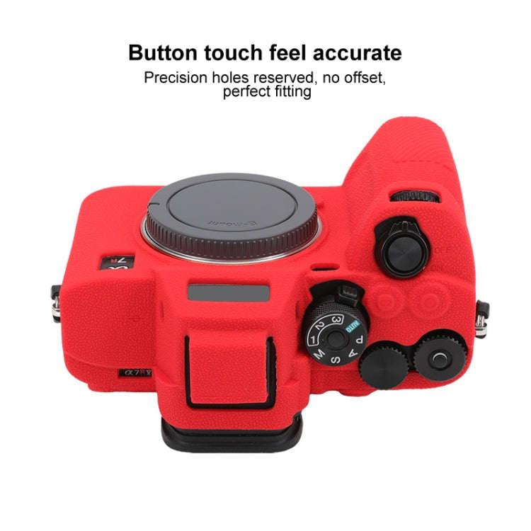 For Sony ILCE7RM5 / A7R5 Litchi Texture Soft Silicone Protective Case(Red)