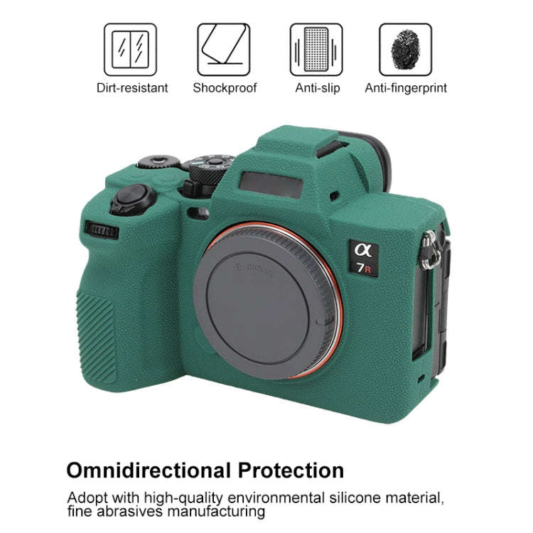 For Sony ILCE7RM5 / A7R5 Litchi Texture Soft Silicone Protective Case(Green)