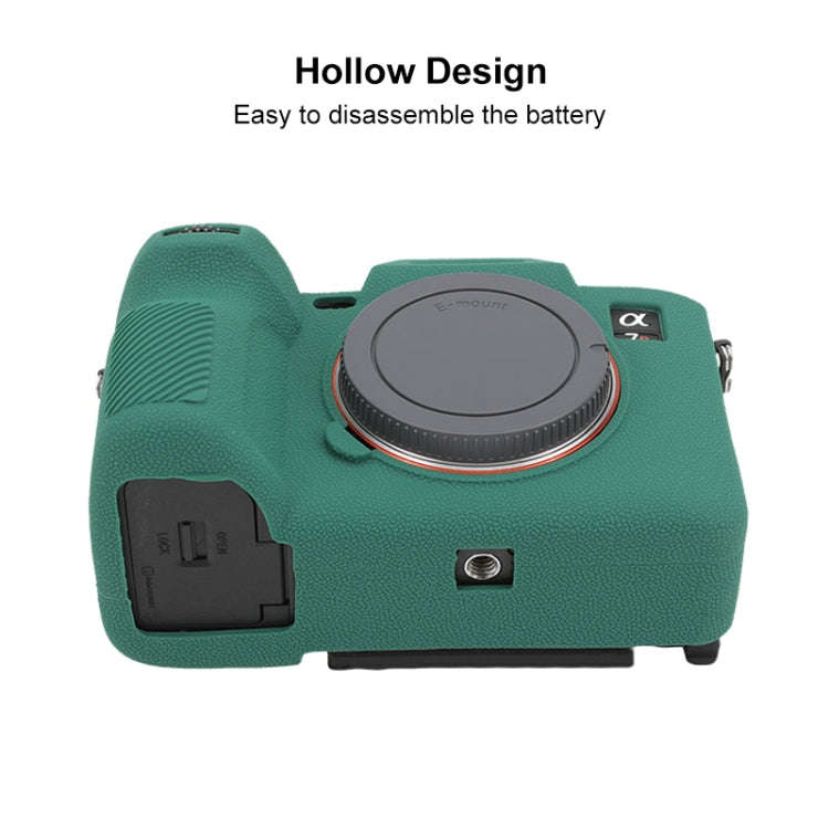 For Sony ILCE7RM5 / A7R5 Litchi Texture Soft Silicone Protective Case(Green)