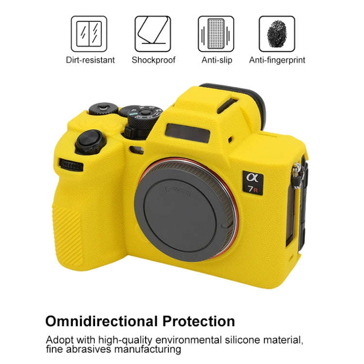 For Sony ILCE7RM5 / A7R5 Litchi Texture Soft Silicone Protective Case(Yellow)