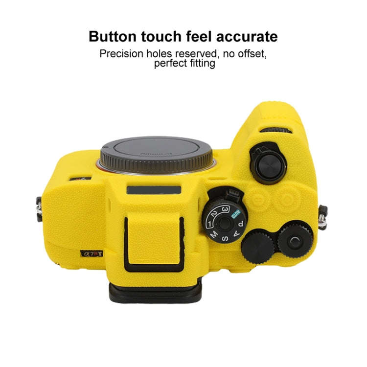 For Sony ILCE7RM5 / A7R5 Litchi Texture Soft Silicone Protective Case(Yellow)