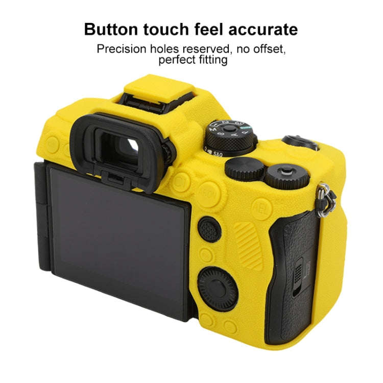 For Sony ILCE7RM5 / A7R5 Litchi Texture Soft Silicone Protective Case(Yellow)