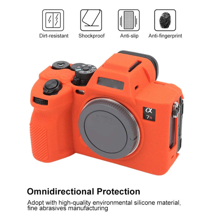 For Sony ILCE7RM5 / A7R5 Litchi Texture Soft Silicone Protective Case(Orange)