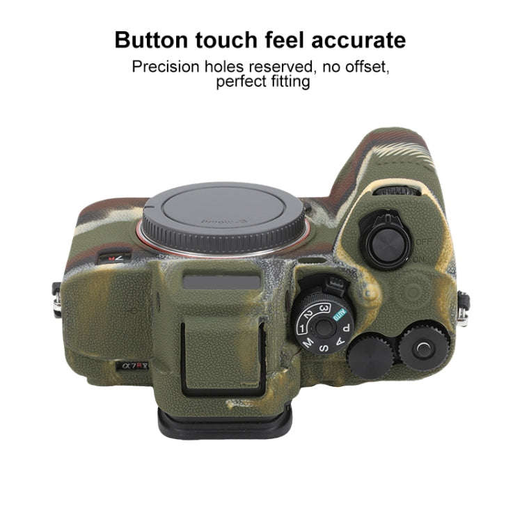 For Sony ILCE7RM5 / A7R5 Litchi Texture Soft Silicone Protective Case(Camouflage)