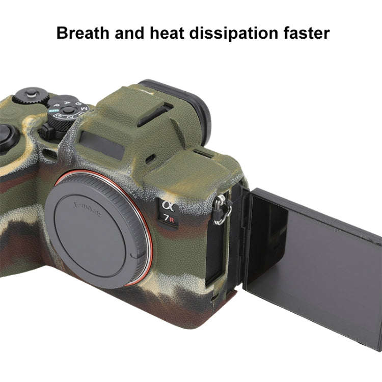 For Sony ILCE7RM5 / A7R5 Litchi Texture Soft Silicone Protective Case(Camouflage)