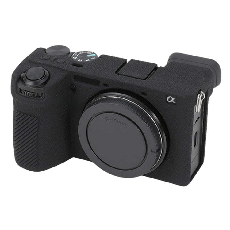 For Sony ILCE-6700 / A6700 Litchi Texture Soft Silicone Protective Case(Black)