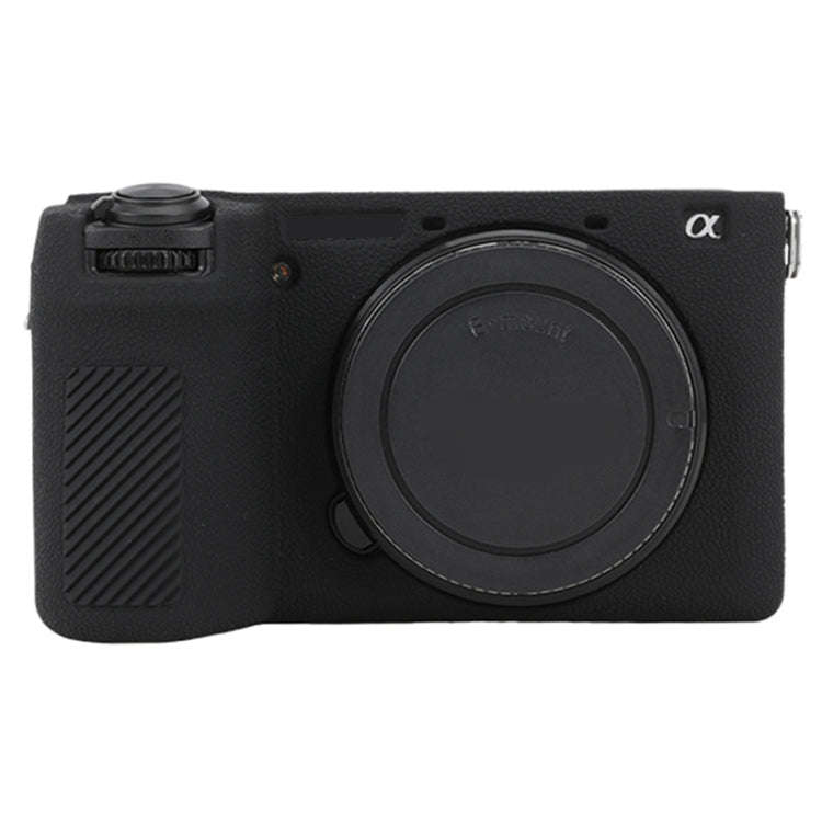 For Sony ILCE-6700 / A6700 Litchi Texture Soft Silicone Protective Case(Black)