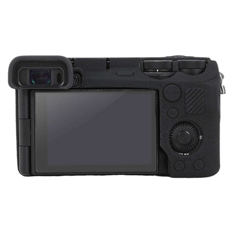 For Sony ILCE-6700 / A6700 Litchi Texture Soft Silicone Protective Case(Black)