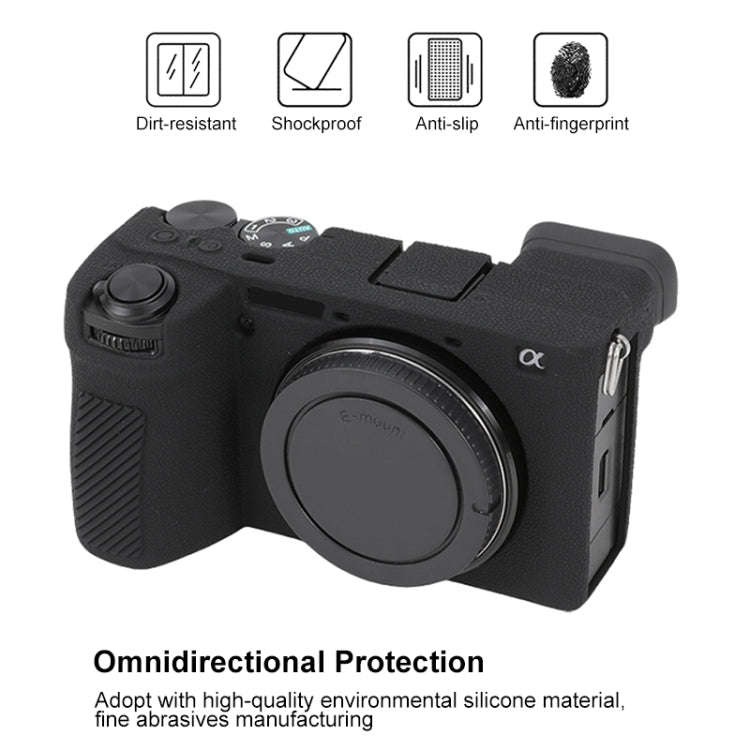 For Sony ILCE-6700 / A6700 Litchi Texture Soft Silicone Protective Case(Black)