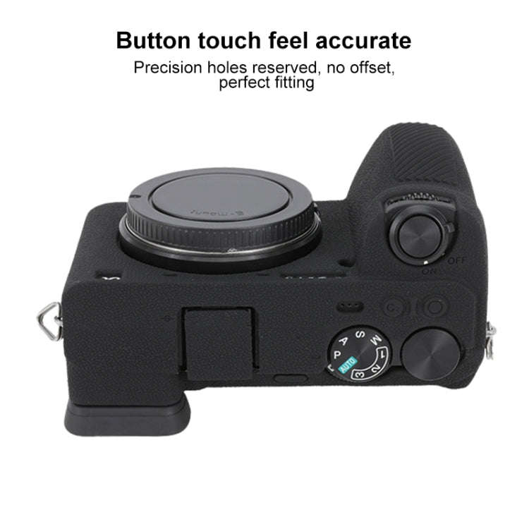 For Sony ILCE-6700 / A6700 Litchi Texture Soft Silicone Protective Case(Black)