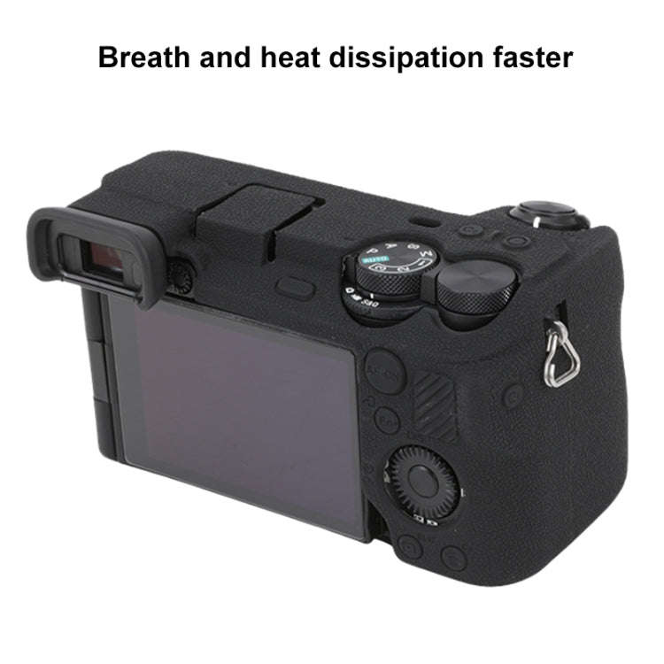 For Sony ILCE-6700 / A6700 Litchi Texture Soft Silicone Protective Case(Black)