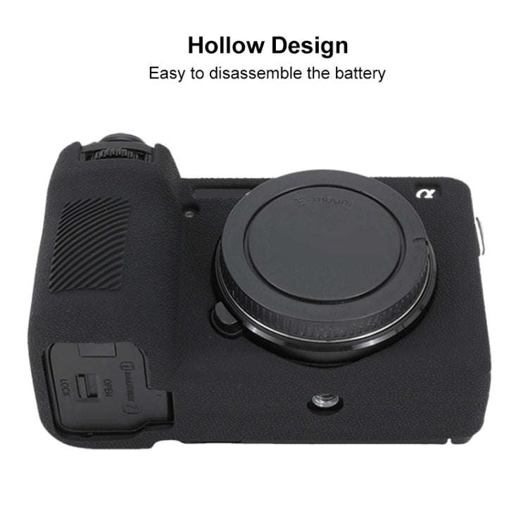 For Sony ILCE-6700 / A6700 Litchi Texture Soft Silicone Protective Case(Black)
