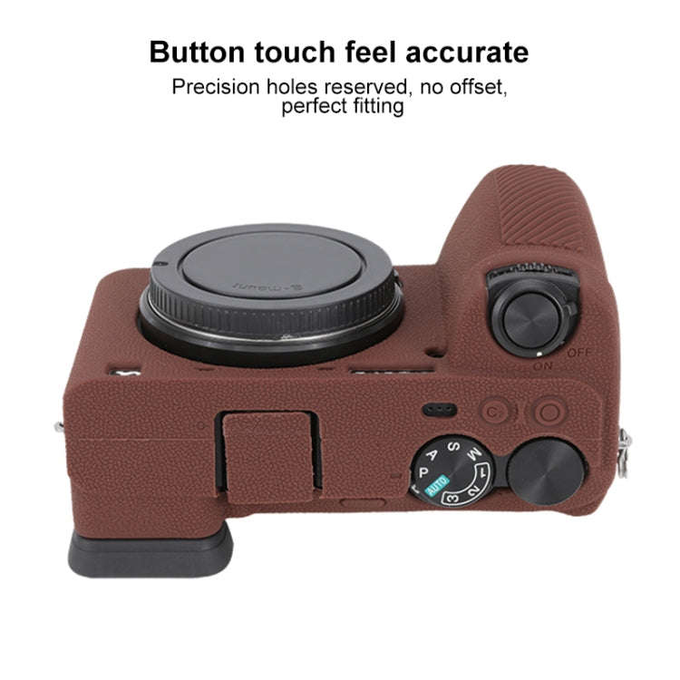 For Sony ILCE-6700 / A6700 Litchi Texture Soft Silicone Protective Case(Coffee)