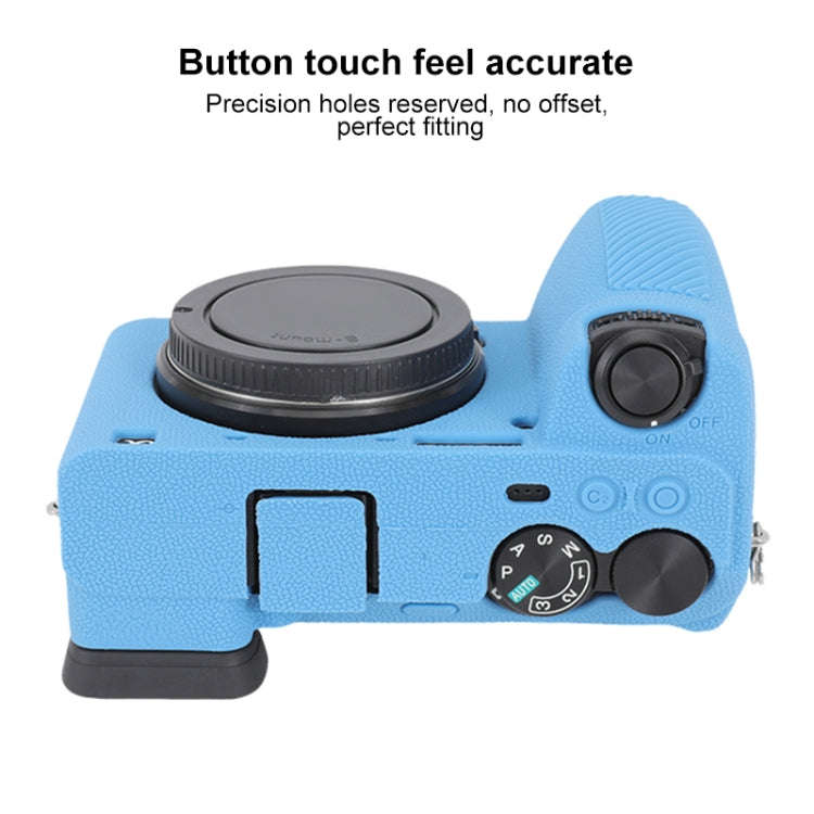 For Sony ILCE-6700 / A6700 Litchi Texture Soft Silicone Protective Case(Blue)
