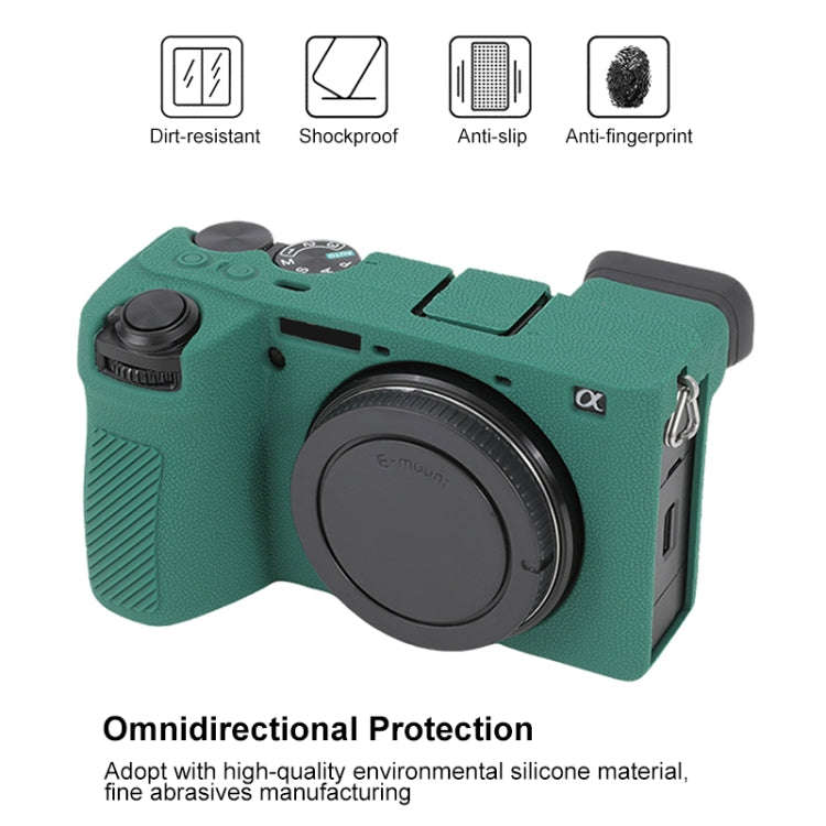 For Sony ILCE-6700 / A6700 Litchi Texture Soft Silicone Protective Case(Green)