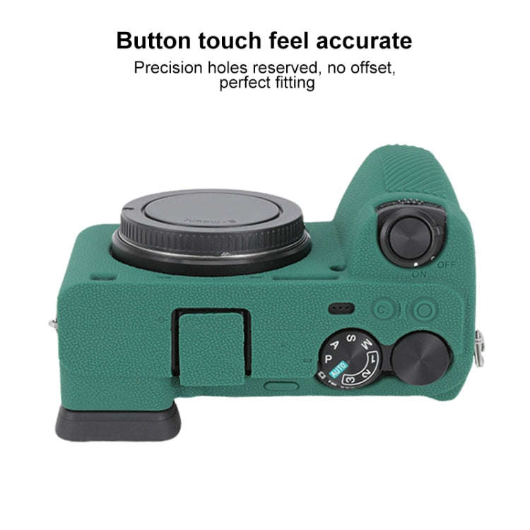 For Sony ILCE-6700 / A6700 Litchi Texture Soft Silicone Protective Case(Green)