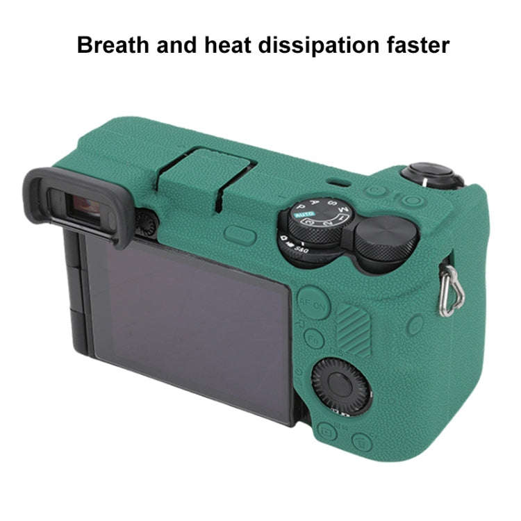 For Sony ILCE-6700 / A6700 Litchi Texture Soft Silicone Protective Case(Green)