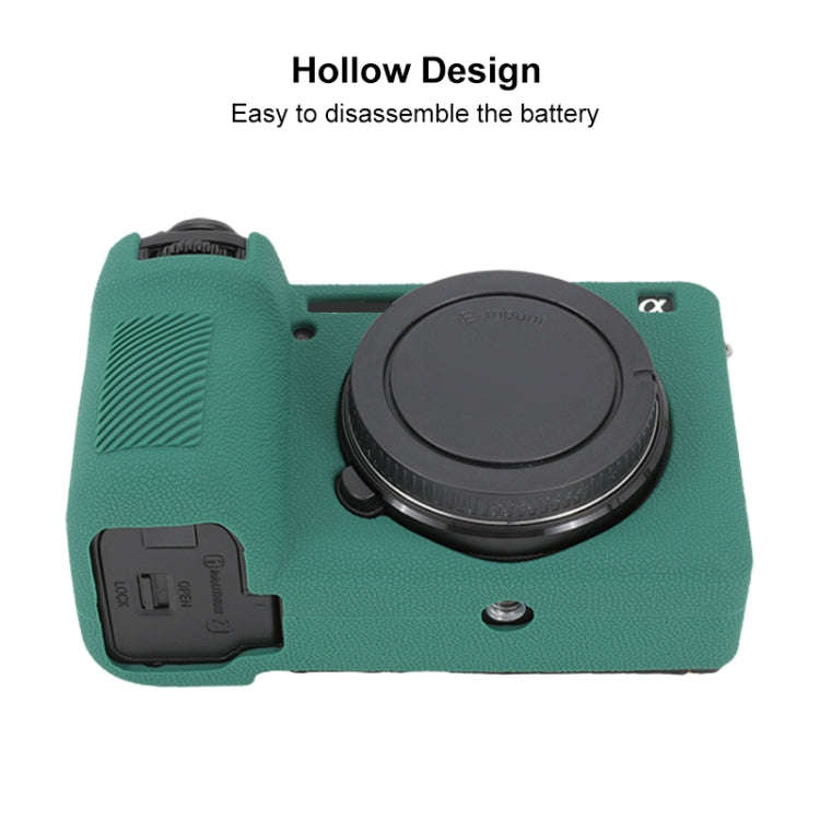 For Sony ILCE-6700 / A6700 Litchi Texture Soft Silicone Protective Case(Green)