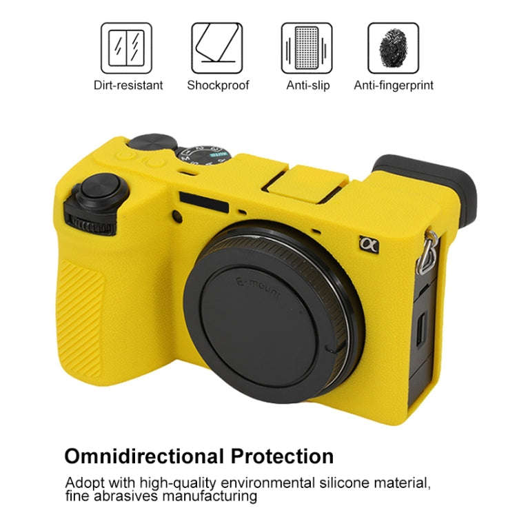 For Sony ILCE-6700 / A6700 Litchi Texture Soft Silicone Protective Case(Yellow)