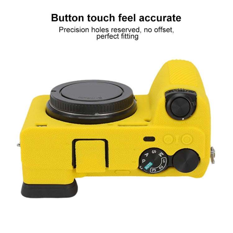 For Sony ILCE-6700 / A6700 Litchi Texture Soft Silicone Protective Case(Yellow)